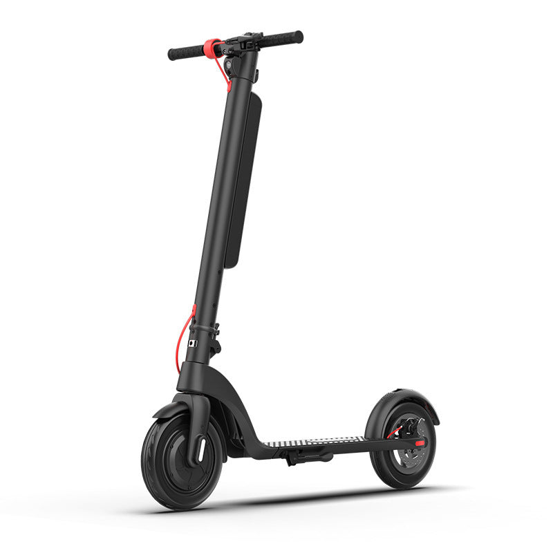 Black electric mobility scooter on a white background