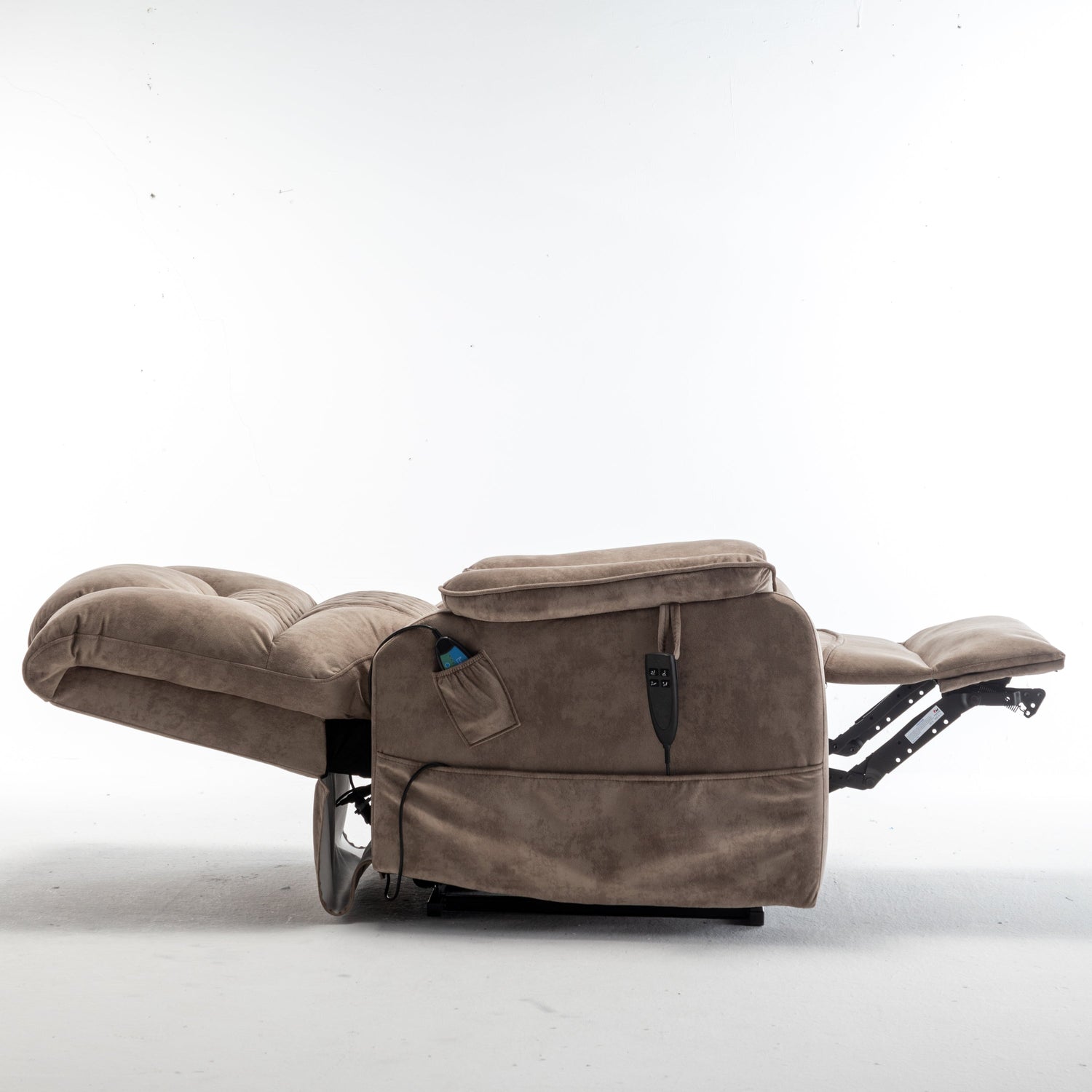 Oversized Power Lift Recliner Chair for Elderly | 180° Lay Flat Velvet Lift Chair