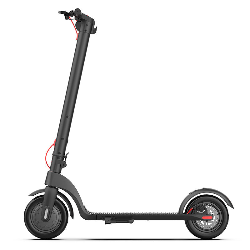 Black electric mobility scooter on a white background