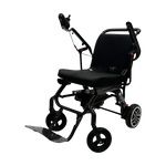 Black mobility scooter on a white background