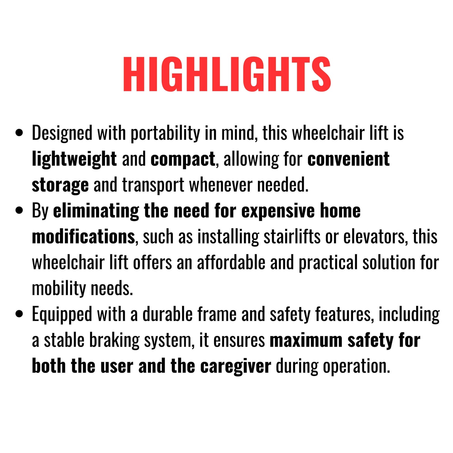 Motivo Heavy-Duty Electric Motorized Handicap Elderly EMS Home Stair Climbing Wheelchair Lift, 350LBS [FDA-Approved] (SAK54615)